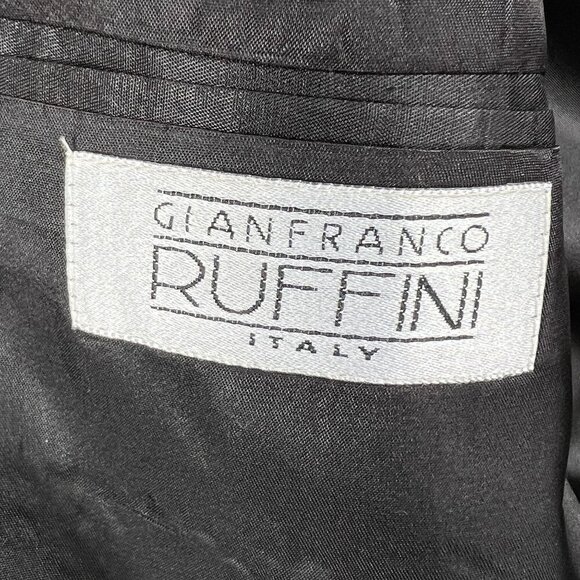 Gianfranco Ruffin Italy Mens 44R Wool Olive Green Houndstooth Blazer Timeless - Picture 12 of 15